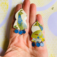 Load image into Gallery viewer, Peacock Temple Drop Tin Earrings