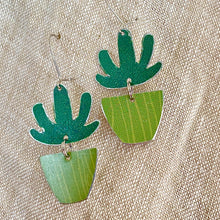 Load image into Gallery viewer, Green Li’l Mod Succulents Tin Earrings