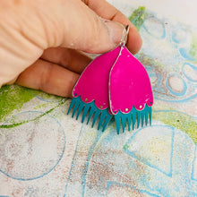 Load image into Gallery viewer, Hot Pink Fantastical Flowers Tin Earrings