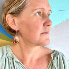 Load image into Gallery viewer, Orange Flower Mandala Earrings