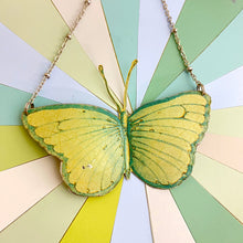 Load image into Gallery viewer, Seafoam Butterfly Tin Necklace