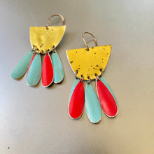 Load image into Gallery viewer, Golden Multi Drip Drop Tin Earrings