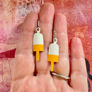 Goldenrod & White Lobster Buoy Earrings