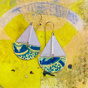 Vintage Blueberry Sailboat Earrings