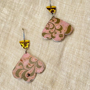 Vintage Faded Pink Trefoil Earrings