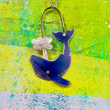 Load image into Gallery viewer, Dark Blue Humpback Whale Exhale Tin Necklace