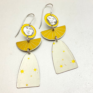 Moon Faced Angels Tin Earrings