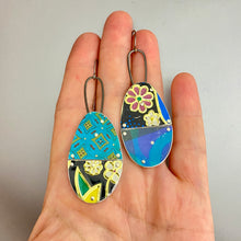 Load image into Gallery viewer, Mixed Cools Patchwork Oval Tin Earrings