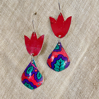 Little Red Tulip Earrings