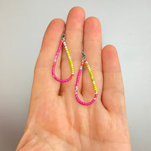 Load image into Gallery viewer, Tie Dye Wrapped Teardrops Upcycled Tin Earrings