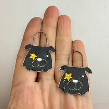 Load image into Gallery viewer, Yellow Star Bulldogs Tin Earrings