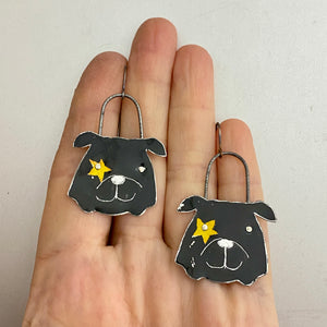 Yellow Star Bulldogs Tin Earrings