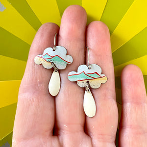 Mountains on Tiny Clouds Tin Earrings