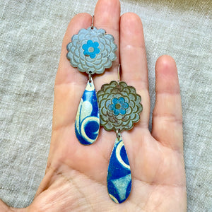 Mums and Water Drop Earrings