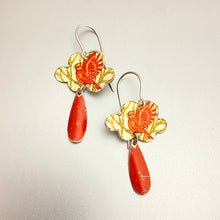 Load image into Gallery viewer, Cardinal Tiny Clouds Tin Earrings