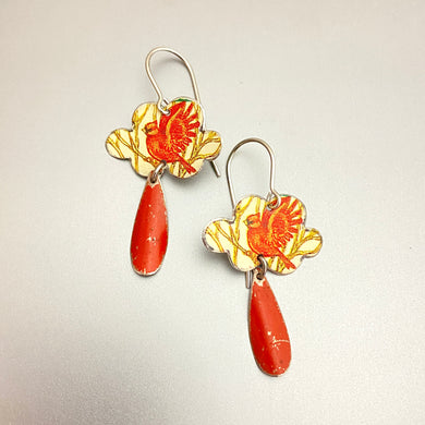 Cardinal Tiny Clouds Tin Earrings