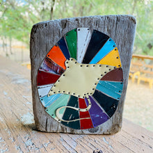 Load image into Gallery viewer, Starburst Ray Upcycled Tin Wall Art