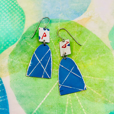 Little Red Birds Upcycled Tin Earrings