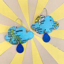 Load image into Gallery viewer, Philippines Rain Clouds Upcycled Tin Earrings