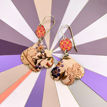 Load image into Gallery viewer, Flowers on Dusty Pink Trefoil Earrings