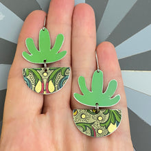 Load image into Gallery viewer, Mod Succulents Florentine Pattern Tin Earrings