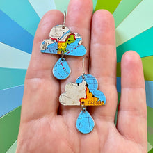 Load image into Gallery viewer, Maine &amp; Canada Rain Clouds Tin Earrings