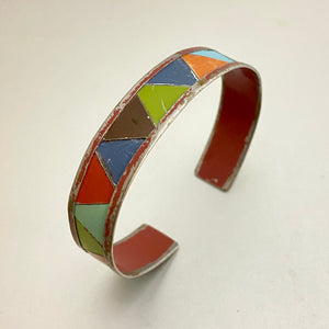 Earth Mother Triangles Tesserae Tin Cuff