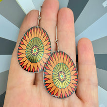 Load image into Gallery viewer, Orange Flower Mandala Earrings