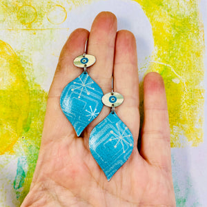 Mod Turquoise Ogee Tin Earrings