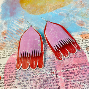 Lilac & Claret Fantasy Flowers Tin Earrings