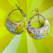 Load image into Gallery viewer, RESERVED Uganda Crescent Circles Tin Earrings