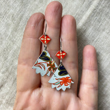Load image into Gallery viewer, Vintage Bright Reds Pinked Edge Earrings