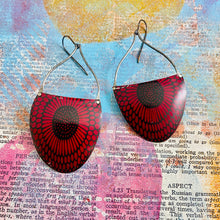 Load image into Gallery viewer, Scarlet Sunflowers Upcycled Tin Earrings