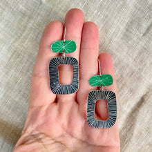 Load image into Gallery viewer, Grassy &amp; Midnight Mod Tin Earrings