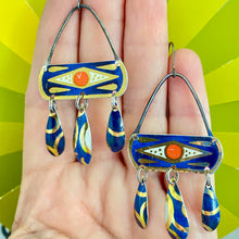 Load image into Gallery viewer, Protective Eye Chandelier Tin Earrings