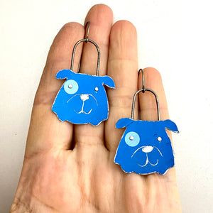 Blue Bulldogs Tin Earrings