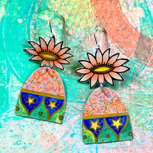 Load image into Gallery viewer, Fancy Pink Flowers &amp; Carnival Arched Tin Earrings