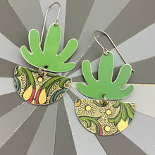 Load image into Gallery viewer, Mod Succulents Florentine Pattern Tin Earrings