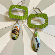 Load image into Gallery viewer, Chartreuse Mod Tin Earrings