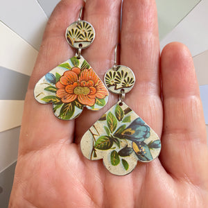 Big Vintage Blossoms Trefoil Earrings