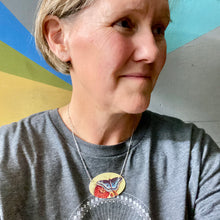 Load image into Gallery viewer, Butterfly &amp; Zinnia Tin Necklace