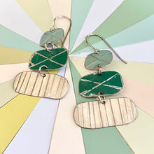Load image into Gallery viewer, Turquoise, Green &amp; Cream Cairn Earrings