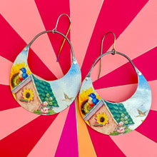 Load image into Gallery viewer, Bluebird House Crescent Circle Earrings