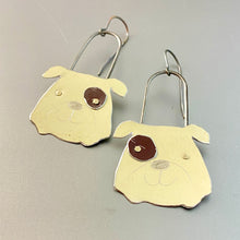 Load image into Gallery viewer, Cream &amp; Chocolate Bulldogs Tin Earrings