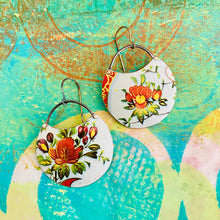 Load image into Gallery viewer, Beautiful Blossom II Circles Upcycled Tin Earrings