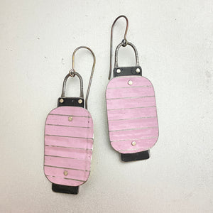 Pink Japanese Lantern Tin Earrings