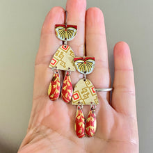 Load image into Gallery viewer, Mixed Vintage Reds Tin Earrings