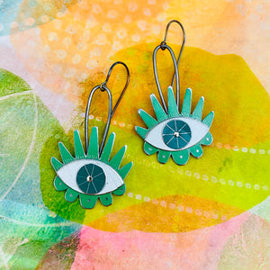 Turquoise Fancy Eyes Tin Earrings