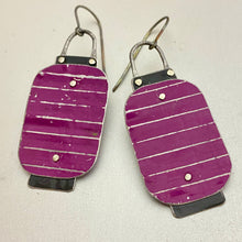 Load image into Gallery viewer, Purple Japanese Lantern Tin Earrings