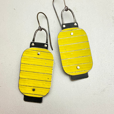 Yellow Japanese Lantern Tin Earrings